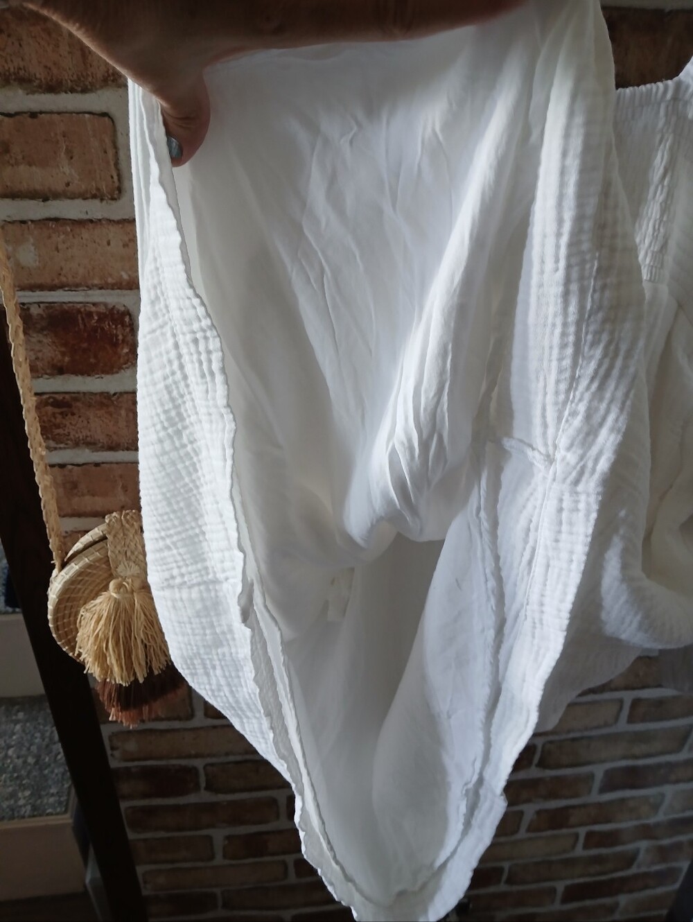J. CREW White Gauze COTTON Puff Sleeves Smocked Mini Beach DRESS Women's Size S - Picture 6 of 13